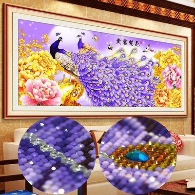 Majestic Peacock Panoramic Diamond Painting Kit — Full Drill